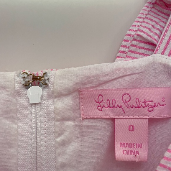 Lilly Pulitzer Phoebe Ruffle-Neck Pink Seersucker Sheath Dress (Size 0) - Picture 4 of 5